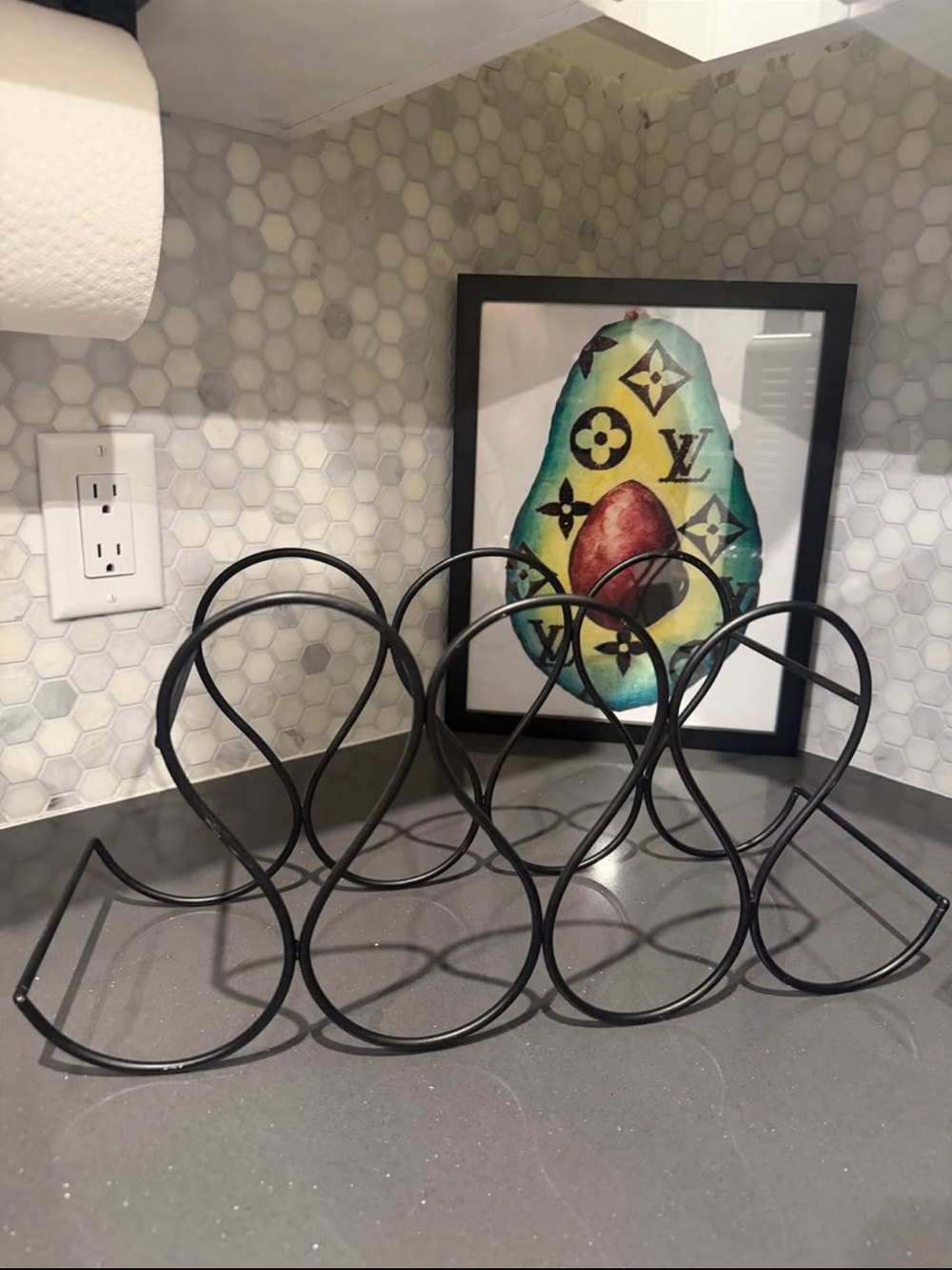 Black Metal Wine Bottle Rack